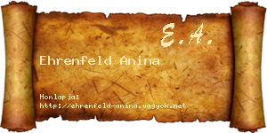 Ehrenfeld Anina névjegykártya